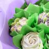 Lilac and green detail cupcake bouquet