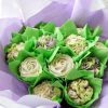 All the flowers in a gorgeous lilac cupcake bouquet